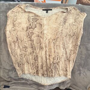 White House Black Market Beige Snakeskin Blouse